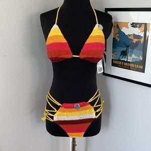 Crochet high waist swimsuit NWT